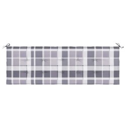 Coussin de banc de jardin motif à carreaux gris 150x50x4 cm 556460556460