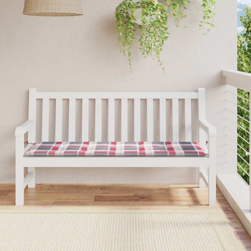 Coussin de banc de jardin motif à carreaux rouges 150x50x4 cm 556461556461