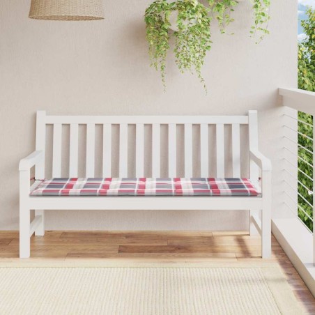 Coussin de banc de jardin motif à carreaux rouges 150x50x4 cm 556461556461