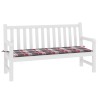 Coussin de banc de jardin motif à carreaux rouges 150x50x4 cm 556461556461