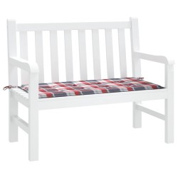 Coussin de banc de jardin motif à carreaux rouges 120x50x3 cm 556462556462