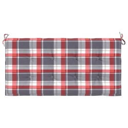 Coussin de banc de jardin motif à carreaux rouges 120x50x3 cm 556462556462
