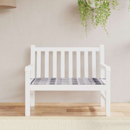 Coussin de banc de jardin motif à carreaux gris 100x50x3 cm 556463556463