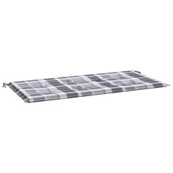 Coussin de banc de jardin motif à carreaux gris 100x50x3 cm 556463556463