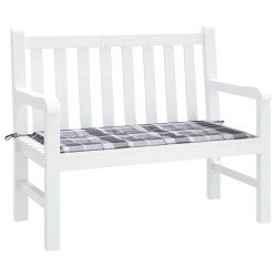 Coussin de banc de jardin motif à carreaux gris 100x50x3 cm 556463556463