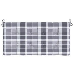 Coussin de banc de jardin motif à carreaux gris 100x50x3 cm 556463556463