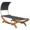 Lit repos et auvent 100x200x126 cm Bois courbé Anthracite 556464556464