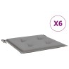Coussins de chaise jardin lot de 6 gris 50x50x4 cm tissu oxford 556465556465