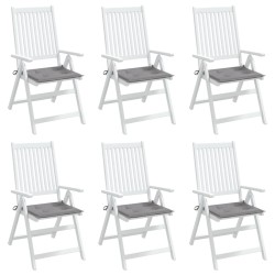 Coussins de chaise jardin lot de 6 gris 50x50x4 cm tissu oxford 556465556465