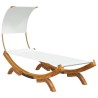 Lit repos avec auvent 100x200x126 cm Bois courbé massif Crème 556468556468
