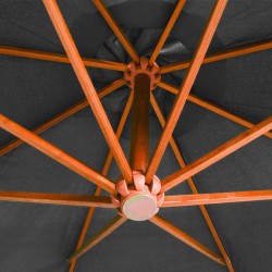 Parasol de jardin suspendu avec mât anthracite bois de sapin 556471556471