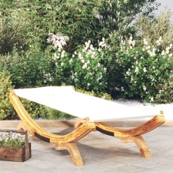 Lit de repos extérieur 100x188,5x44 cm Bois courbé massif Crème 556473556473