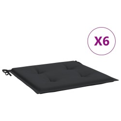Coussins de chaise jardin lot de 6 noir 50x50x4 cm tissu oxford 556474556474