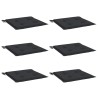 Coussins de chaise jardin lot de 6 noir 50x50x4 cm tissu oxford 556474556474