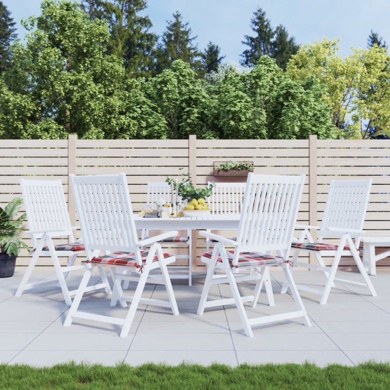 Coussins de chaise de jardin lot de 6 carreaux rouges 50x50x4cm 556475556475