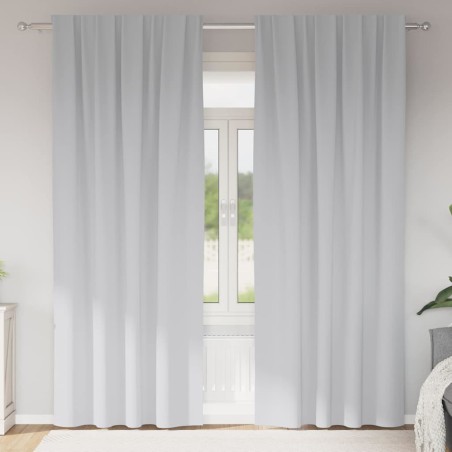 Rideaux occultants avec anneaux 2 pcs Gris pâle 245 x 140 cm 556482556482