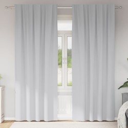 Rideaux occultants avec anneaux 2 pcs Gris pâle 225 x 140 cm 556486556486