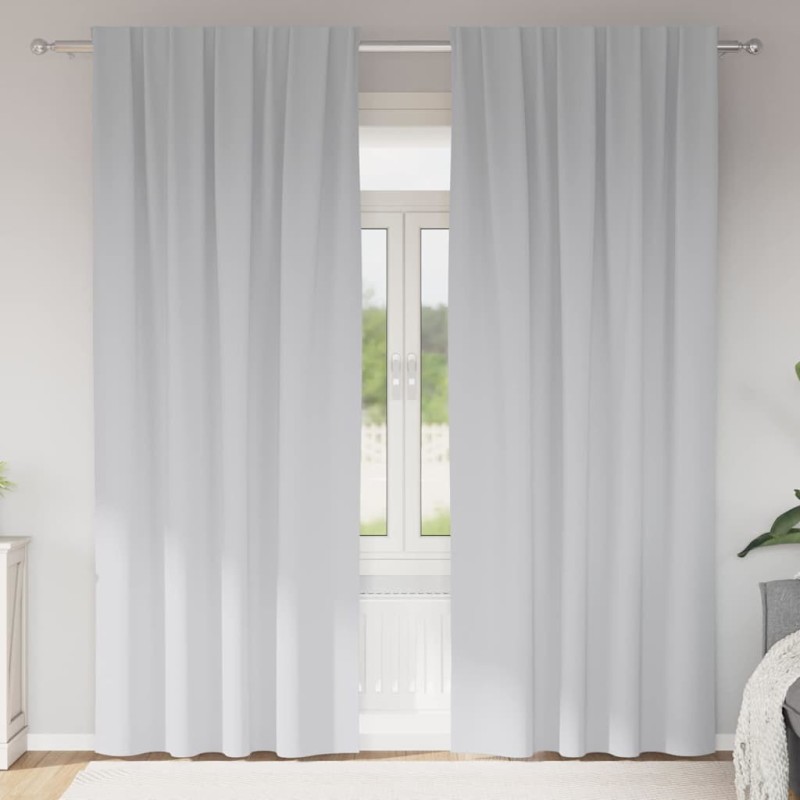 Rideaux occultants avec anneaux 2 pcs Gris pâle 260 x 140 cm 556487556487