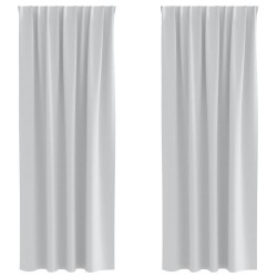 Rideaux occultants avec anneaux 2 pcs Gris pâle 260 x 140 cm 556487556487
