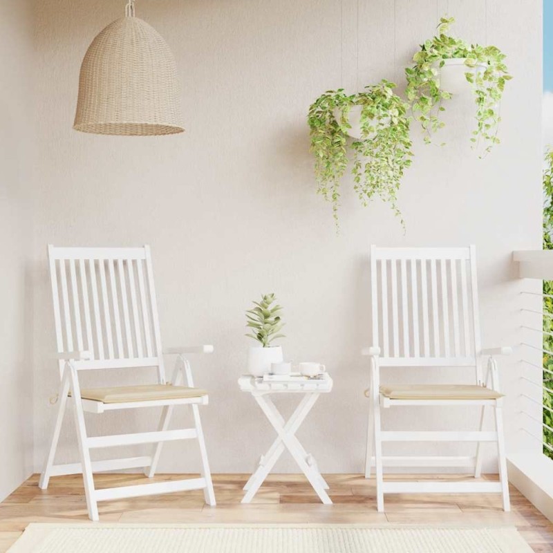 Coussins de chaise jardin lot de 2 beige 40x40x4cm tissu oxford 556488556488