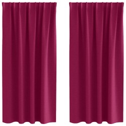 Rideaux occultants avec anneaux 2 pcs Bordeaux 175 x 140 cm 556489556489
