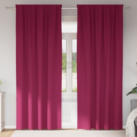 Rideaux occultants avec anneaux 2 pcs Bordeaux 260 x 140 cm 556492556492