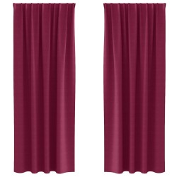 Rideaux occultants avec anneaux 2 pcs Bordeaux 260 x 140 cm 556492556492