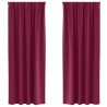 Rideaux occultants avec anneaux 2 pcs Bordeaux 260 x 140 cm 556492556492