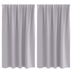 Rideaux occultants avec anneaux 2 pcs Gris métal 140 x 140 cm 556493556493