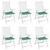 Coussins de chaise jardin lot de 6 vert 40x40x4 cm tissu oxford 556494556494