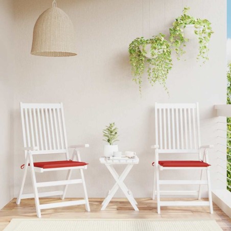 Coussins de chaise jardin lot de 2 rouge 40x40x4cm tissu oxford 556495556495