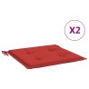 Coussins de chaise jardin lot de 2 rouge 40x40x4cm tissu oxford 556495556495