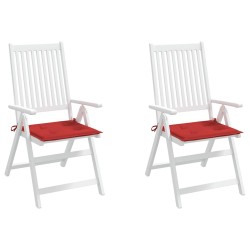 Coussins de chaise jardin lot de 2 rouge 40x40x4cm tissu oxford 556495556495