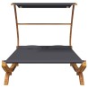 Lit repos et auvent 165x203x138cm Bois courbé massif Anthracite 556501556501