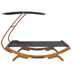Lit repos et auvent 165x203x138cm Bois courbé massif Anthracite 556501556501