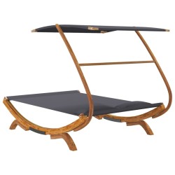 Lit repos et auvent 165x203x138cm Bois courbé massif Anthracite 556501556501