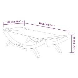 Lit de repos extérieur 100x188,5x44 cm Bois courbé Anthracite 556502556502