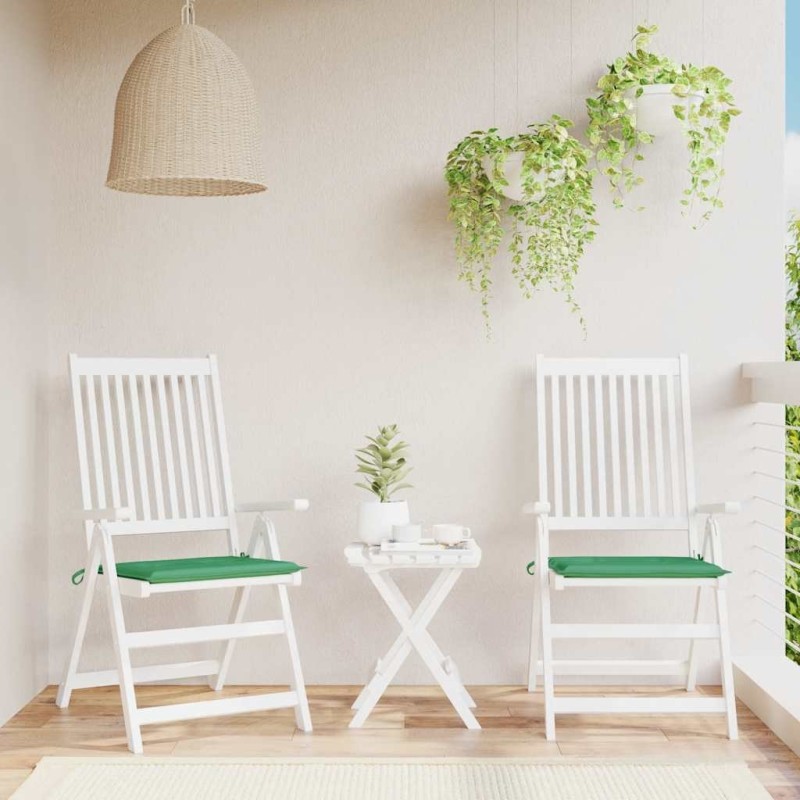 Coussins de chaise jardin lot de 2 vert 40x40x4 cm tissu oxford 556505556505