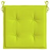 Coussins de chaise de jardin lot de 2 vert vif 40x40x4 cm 556508556508