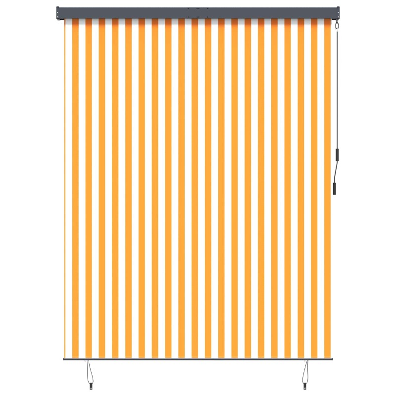 Store enrouleur Blanc et Orange 200 x 250 cm Tissu et Aluminium 556513556513
