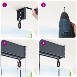 Store enrouleur Rayé Anthracite 200 x 250 cm Tissu et Aluminium 556514556514