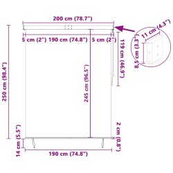Store enrouleur Rayé Crème 200 x 250 cm Tissu et Aluminium 556515556515
