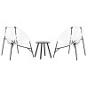 Lot de 3 Chaise de jardin noir et blanc résine tressée 556519556519