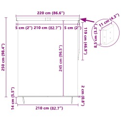 Store enrouleur Bleu et Blanc 200 x 250 cm Tissu et Aluminium 556524556524
