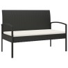 Banc de jardin avec coussin noir 105 cm résine tressée 556526556526