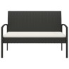 Banc de jardin avec coussin noir 105 cm résine tressée 556526556526
