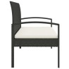 Banc de jardin avec coussin noir 105 cm résine tressée 556526556526