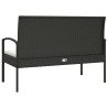 Banc de jardin avec coussin noir 105 cm résine tressée 556526556526