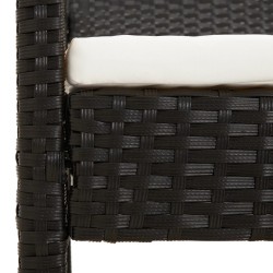 Banc de jardin avec coussin noir 105 cm résine tressée 556526556526