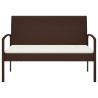 Banc de jardin avec coussin marron 105 cm résine tressée 556530556530